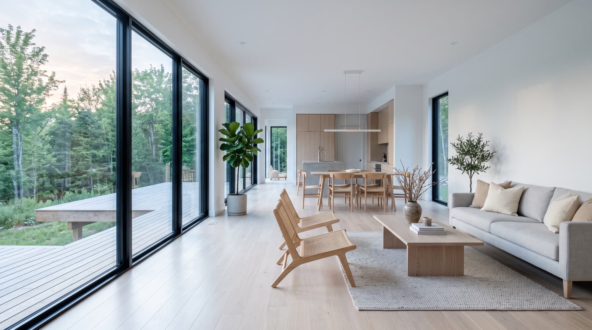 Bright, spotless residential interior.